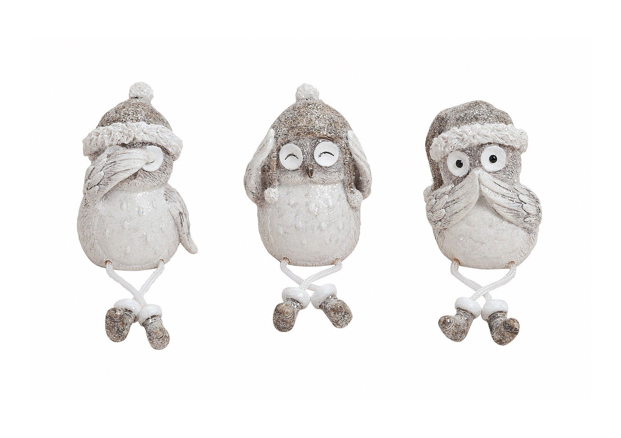 Edge stool owl with glitter made of poly