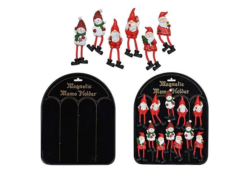 Magnete Babbo Natale / Pupazzo di neve / Gnomo su tavola in poly