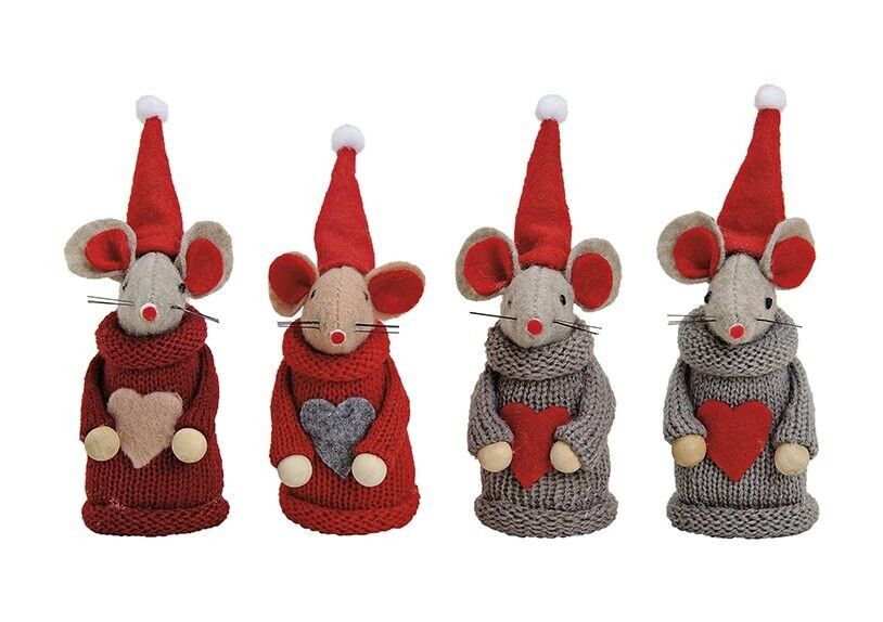 Topo natalizio in feltro/tessuto