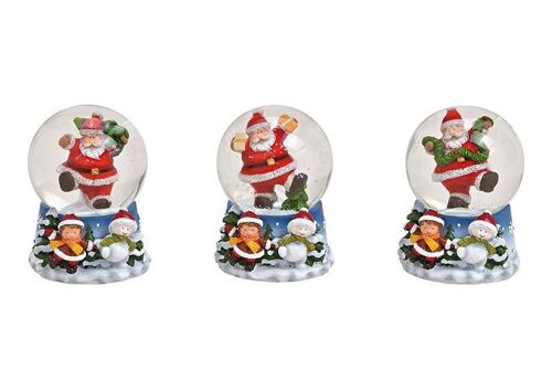 Schneekugel Nikolaus aus Poly, Glas Bunt 3-fach, (B/H/T) 4x6x5cm