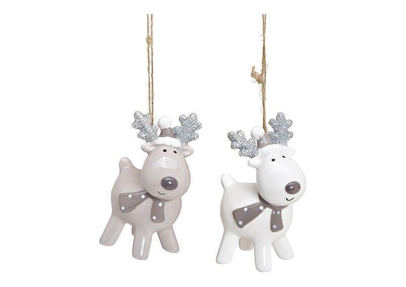 Appendiabiti alce in ceramica grigia