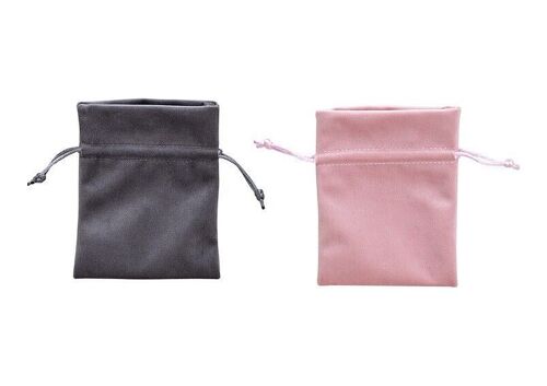 Geschenkbeutel aus Polyester Pink/Rosa, grau 2-fach, (B/H) 10x12cm