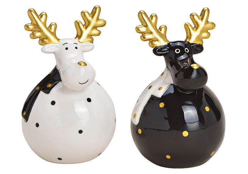 Alce in ceramica bianca