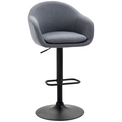 Möbel Happel office chair work chair desk chair swivel chair 360° ergonomic rocker function height adjustable gray linen 64 x 75 x 111-121 cm