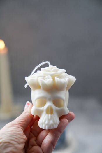 Bougie de cire de soja de crâne | Bougie squelette | Décoration d'Halloween 1