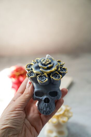 Bougie de cire de soja de crâne | Bougie squelette | Décoration d'Halloween 18