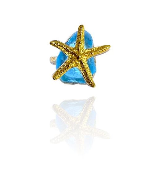 Anillo DUBROVNIK GLOW Estrella de Mar con resina - ajustable