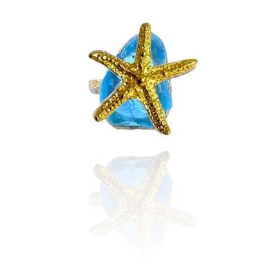 Anillo DUBROVNIK GLOW Estrella de Mar con resina - ajustable