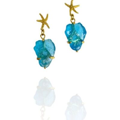 Pendientes colgantes DUBROVNIK GLOW Estrella de Mar con resina
