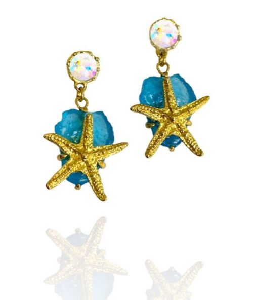 Pendientes DUBROVNIK GLOW Estrella de Mar con cristal y resina