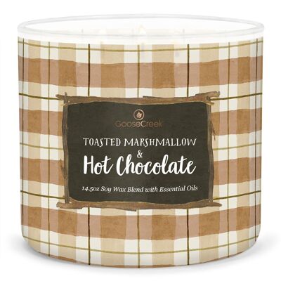 Geröstete Marshmallows und heiße Schokolade. Große 3-Docht-Kerze von Goose Creek Candle®