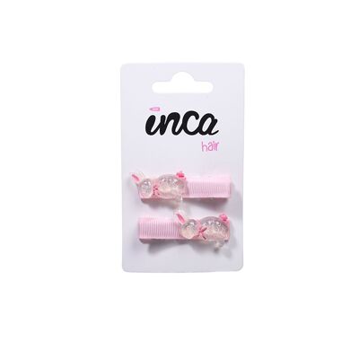 Set of 2 alligator clips with bunny