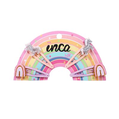 Set of 4 Unicorn hair clips