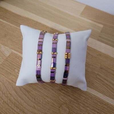 TILA - 3 bracelets - Bijoux - femme -violet -  cadeaux - Fête des grands-mères