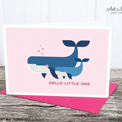 Folding card: Little one, pink