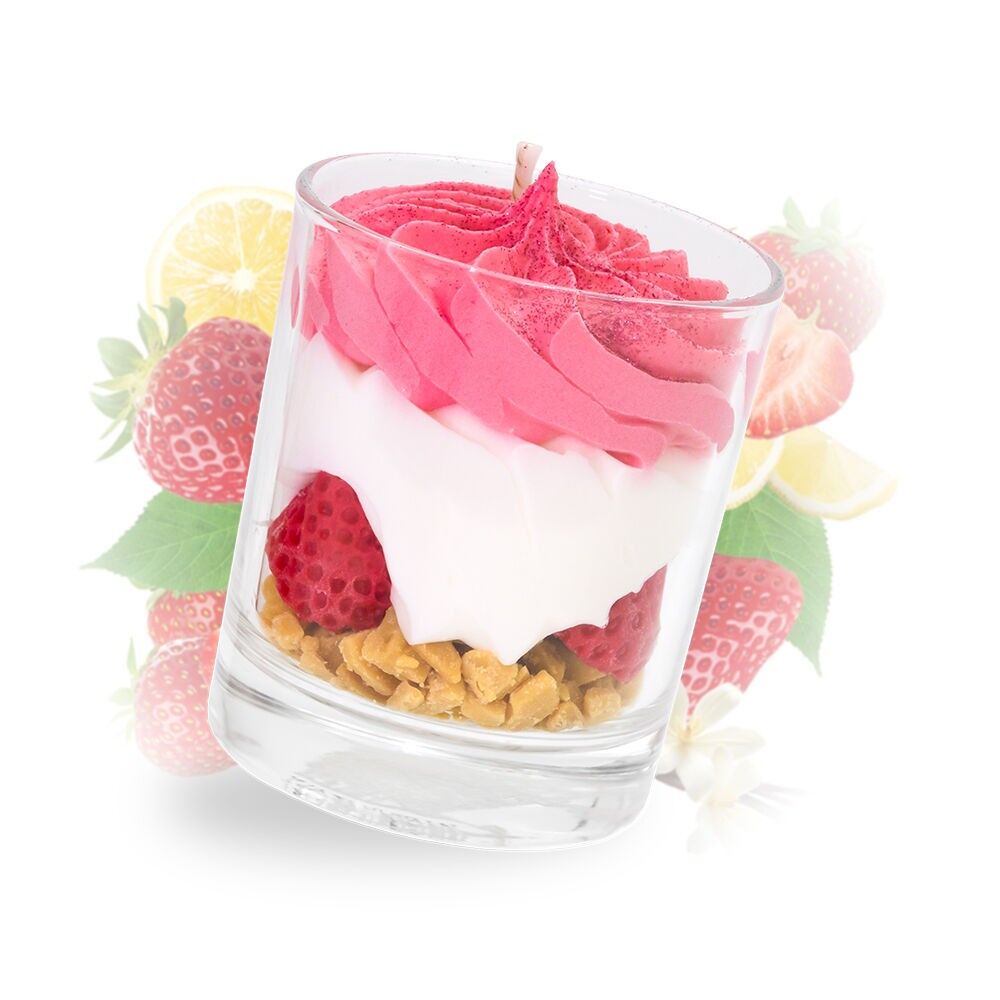 Handgefertigte Walderdbeerkerze zum Valentinstag