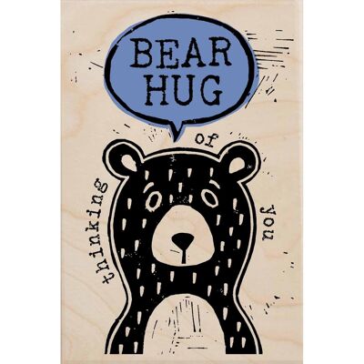 Wooden Postcard BEAR HUG Card