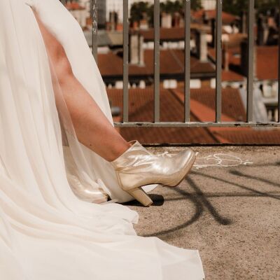 Golden bridal ankle boot