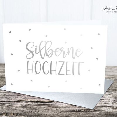 Klappkarte: Silberne Hochzeit