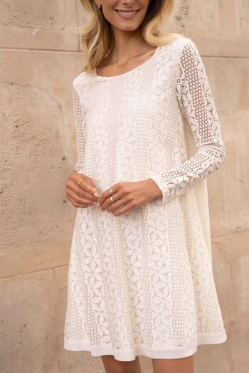 Robe en dentelle col bateau - 80827 3