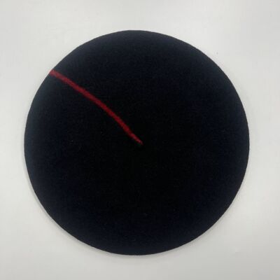 1 line beret Black / Red