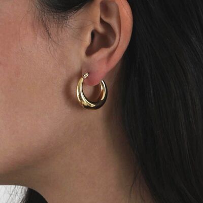 Small Full Hoop Earrings Junon Gold | Handmade jewelry in France
