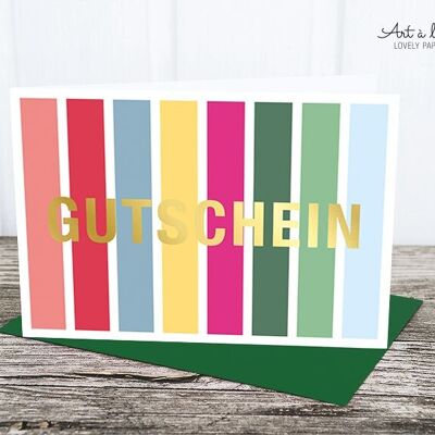 Folding card: voucher, colorful