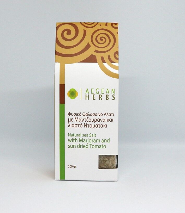 Natürliches Meersalz mit Majoran und getrockneten Tomaten