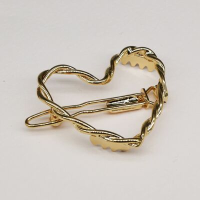 Haarspange mit gedrehtem Herz - Little Valentine gold (3,5 cm)
