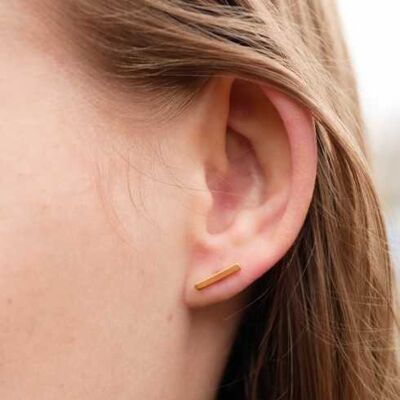 Boucles d'oreilles barre 12 x 1.8 mm doré