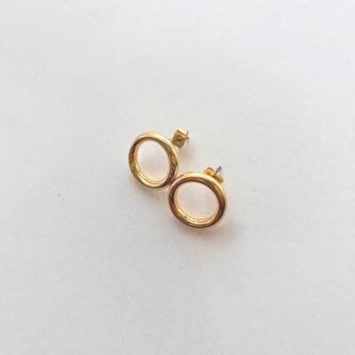 24K gold circle earrings 0.25 micron