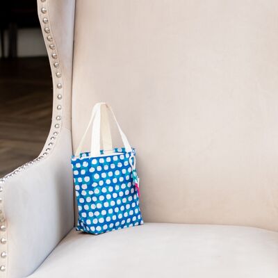 Bolsas de regalo de tela estilo tote - Cuadrados índigo (pequeño)