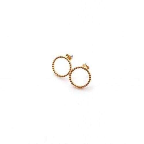 Boucles d'oreilles cercle de billes doré 24K 0.25 micron