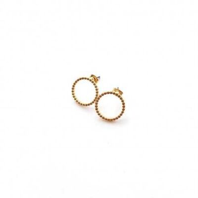 24K gold bead circle earrings 0.25 micron