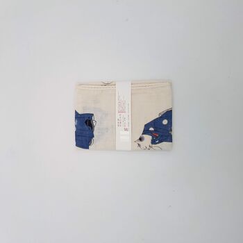 Tenugui serviette japonaise 100% coton imprimé avec reproduction d'estampe Chats Sportifs de l'artiste japonais Utagawa Kuniyoshi, bandeau 3