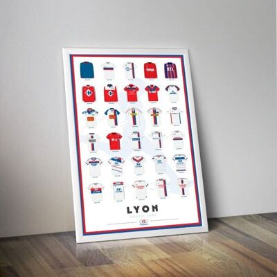 Cartel de camisetas de fútbol de LYON
