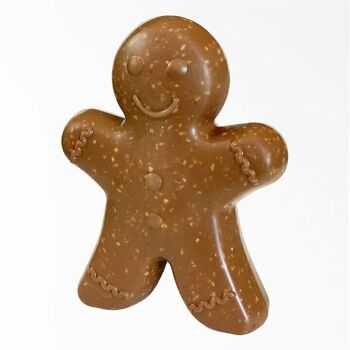 Bonhomme aux éclats de noisettes moulage de noël - Chocolat de Noel artisanal Chocodic 2