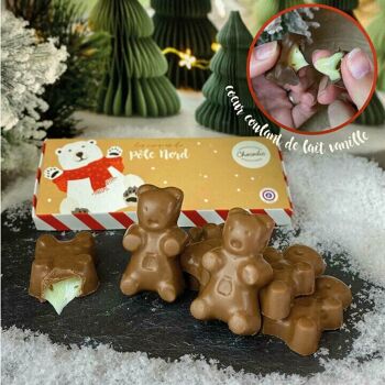 Ourson chocolat cœur de lait vanillé | moulage de noël | Chocolat de Noel artisanal Chocodic 1