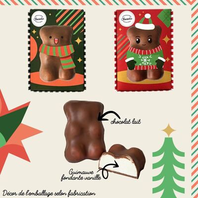 OURSON GUIMAUVE CHOCOLAT XL | moulage de noël | Chocolat de Noel artisanal Chocodic