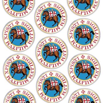 Boutons de manchette Sigillum Militum Xpisti Knights Templar - Bleu, Rouge et Blanc 6