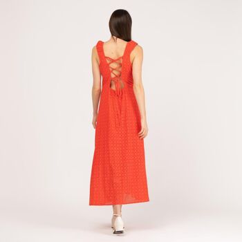 Robe droite rouge dos ouvert 4