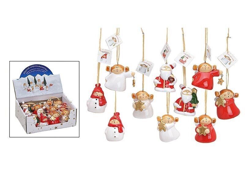 Figure natalizie da appendere in ceramica, L5 cm