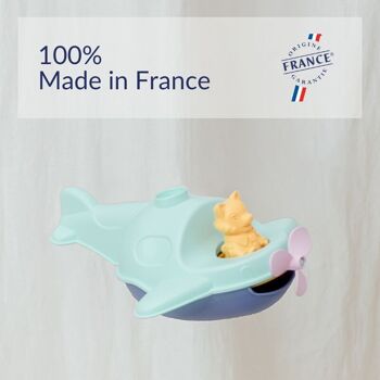 Le Jouet Simple, Hydravions 2-en-1 et Figurine, Jouets Éducatif pour Le Bain & La Plage, Fabriqués en France, 100% Plastique Recyclé et Recyclable, Lavables Lave-vaisselle, Cadeau Enfant Filles et Garçons Dès 1 An, Assortiment 4