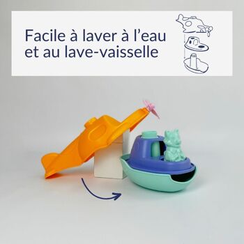 Jouet de bain et plage en plastique recyclé, Hydravion 2-en-1, Made in France, Cadeau bébé enfants, 1-5 ans 15