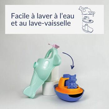 Jouet de bain et plage en plastique recyclé, Hydravion 2-en-1, Made in France, Cadeau bébé enfants, 1-5 ans 20