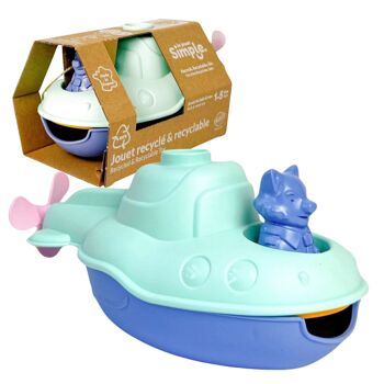 Le Jouet Simple, Sous-Marins 2-en-1 et Figurine, Jouets Éducatif pour Le Bain & La Plage, Fabriqués en France, 100% Plastique Recyclé et Recyclable, Lavables Lave-vaisselle, Cadeau Enfants Filles et Garçons Dès 1 An, Assortiment 9