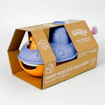 Le Jouet Simple, Sous-Marins 2-en-1 et Figurine, Jouets Éducatif pour Le Bain & La Plage, Fabriqués en France, 100% Plastique Recyclé et Recyclable, Lavables Lave-vaisselle, Cadeau Enfants Filles et Garçons Dès 1 An, Assortiment 13