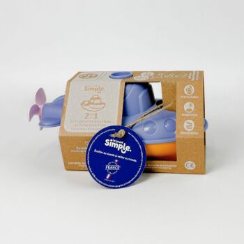 Le Jouet Simple, Sous-Marins 2-en-1 et Figurine, Jouets Éducatif pour Le Bain & La Plage, Fabriqués en France, 100% Plastique Recyclé et Recyclable, Lavables Lave-vaisselle, Cadeau Enfants Filles et Garçons Dès 1 An, Assortiment 15