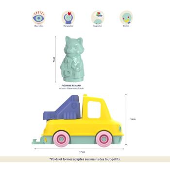 Jouet véhicule, Camion Pompier avec figurine, Made in France en plastique recyclé, Cadeau 1-5 ans, Pâques 9