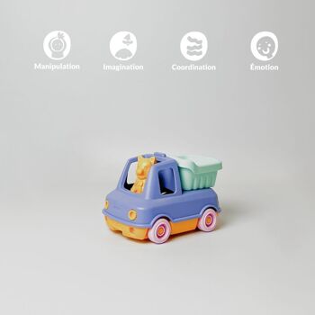 Jouet véhicule, Camion Benne avec figurine, Made in France en plastique recyclé, Cadeau 1-5 ans, Pâques 6